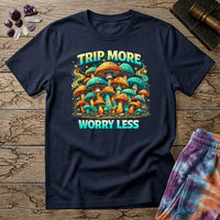 Printify T-Shirt Trip More Worry Less Mushroom T-Shirt Mushroom Magic Mushroom T-Shirt