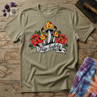 Printify T-Shirt Trip Safely Mushroom T-Shirt Mushroom Magic Mushroom T-Shirt