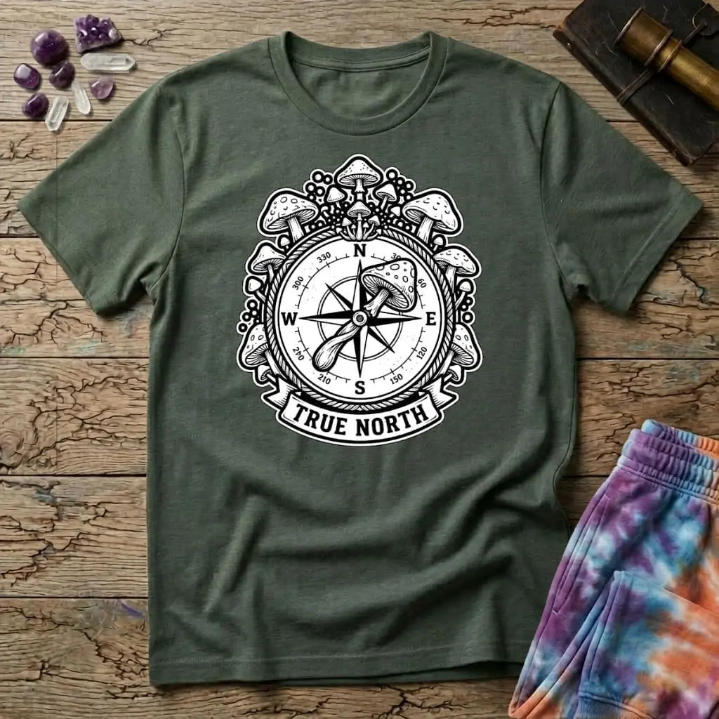 Printify T-Shirt True North Mushroom T-Shirt Mushroom Magic Mushroom T-Shirt