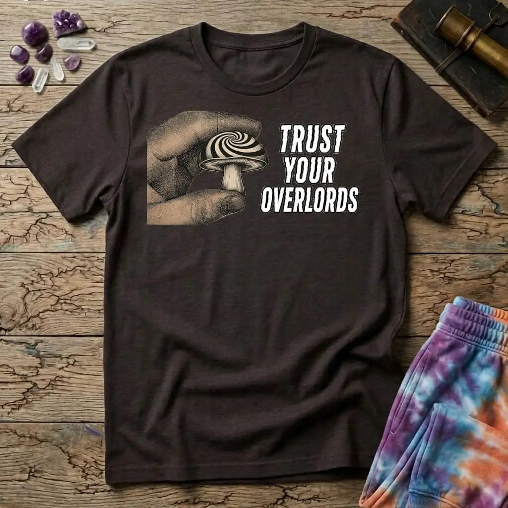 Printify T-Shirt Trust Your Overlords Mushroom T-Shirt Mushroom Magic Mushroom T-Shirt