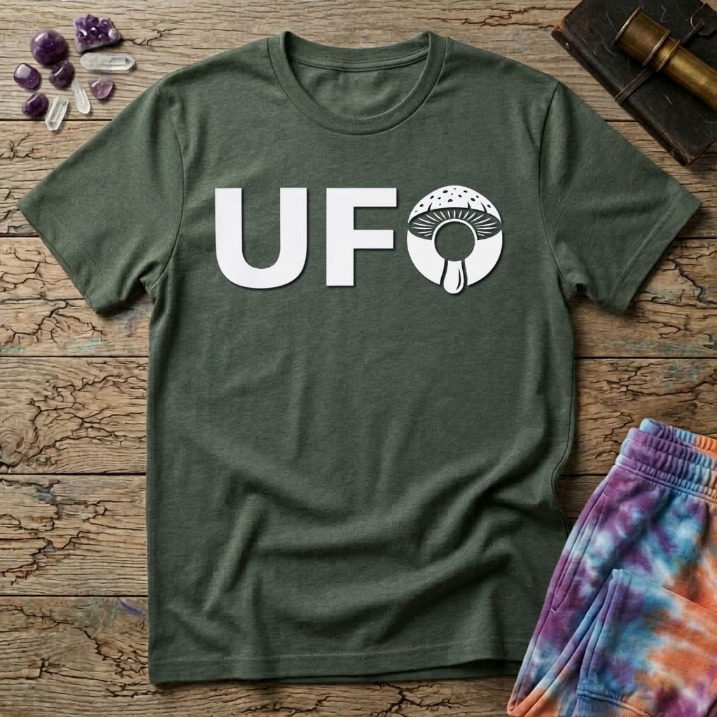 Printify T-Shirt UFO Mushroom T-Shirt Mushroom Magic Mushroom T-Shirt