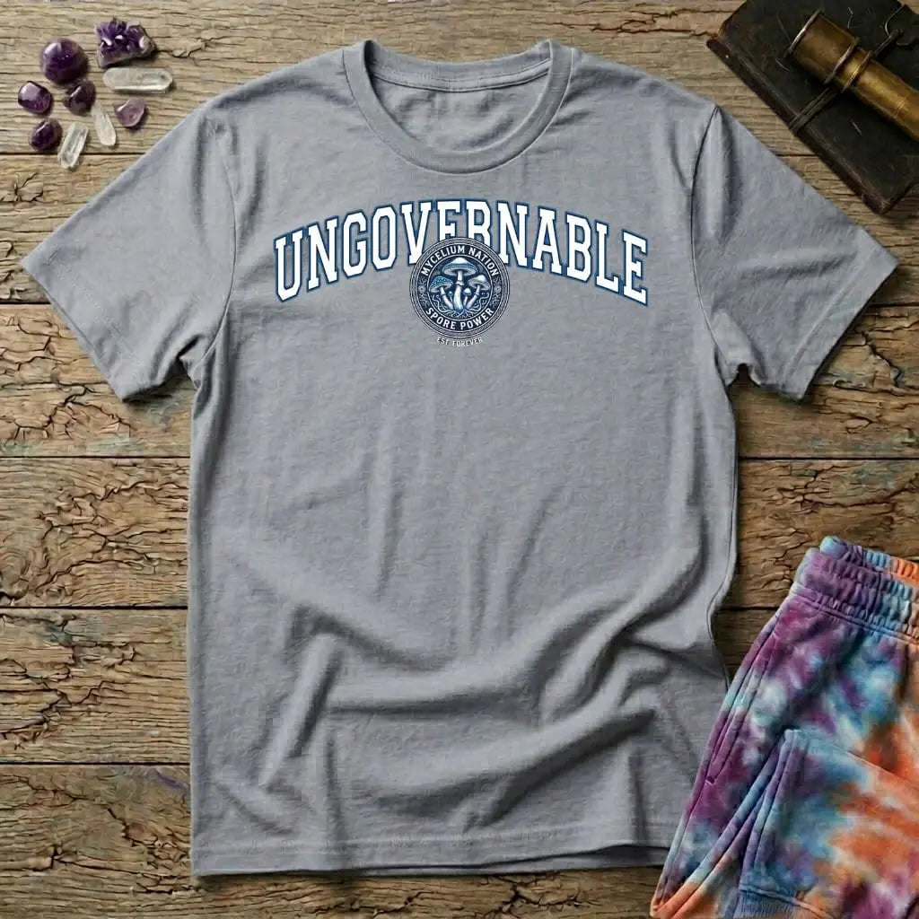 Printify T-Shirt Ungovernable Mycelium Nation T-Shirt Mushroom Magic Mushroom T-Shirt