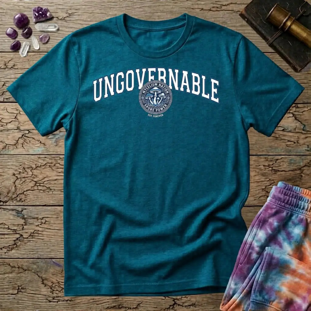 Printify T-Shirt Ungovernable Mycelium Nation T-Shirt Mushroom Magic Mushroom T-Shirt