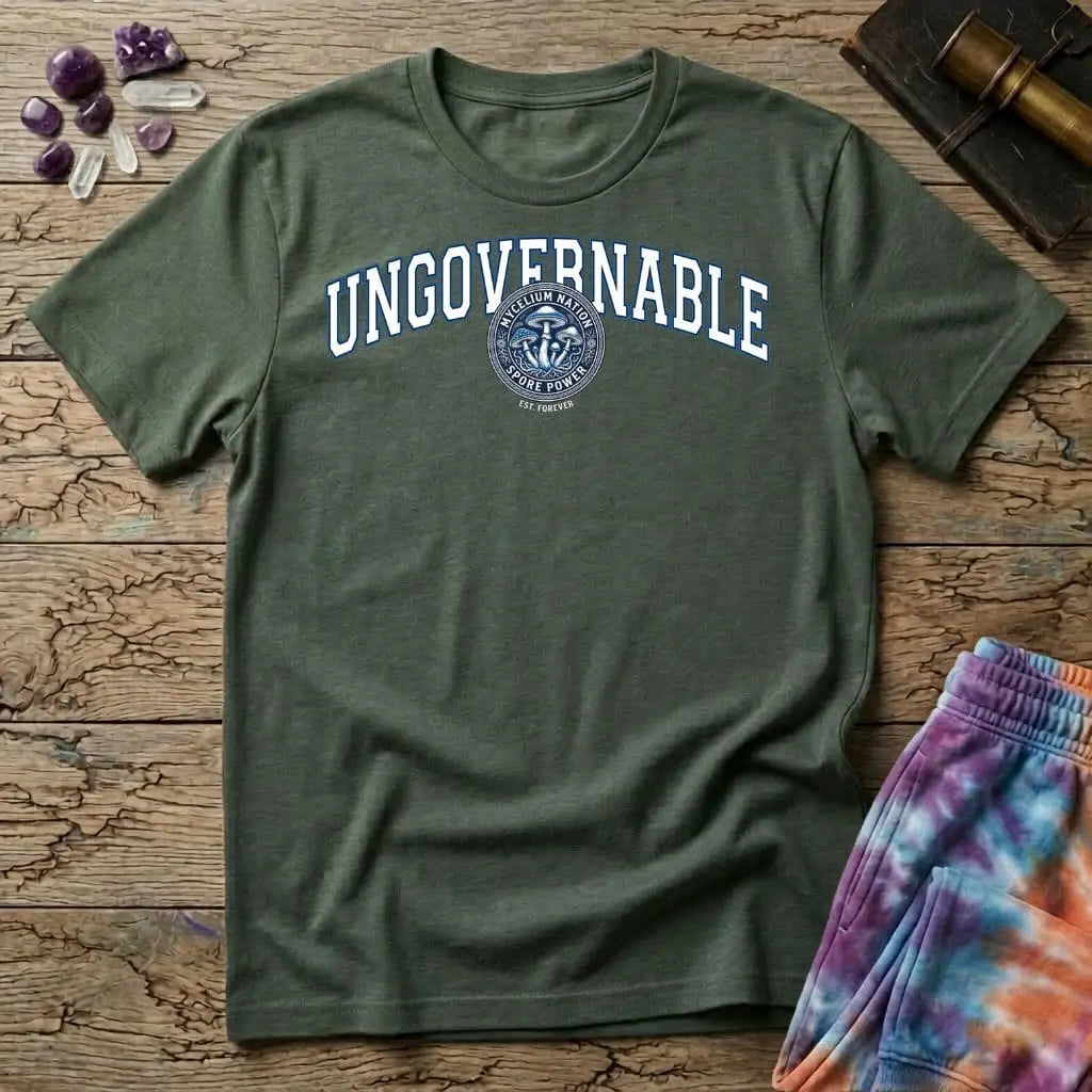 Printify T-Shirt Ungovernable Mycelium Nation T-Shirt Mushroom Magic Mushroom T-Shirt