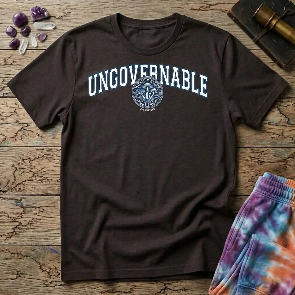 Printify T-Shirt Ungovernable Mycelium Nation T-Shirt Mushroom Magic Mushroom T-Shirt
