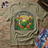 Printify T-Shirt Visit Shroom Valley T-Shirt Mushroom Magic Mushroom T-Shirt