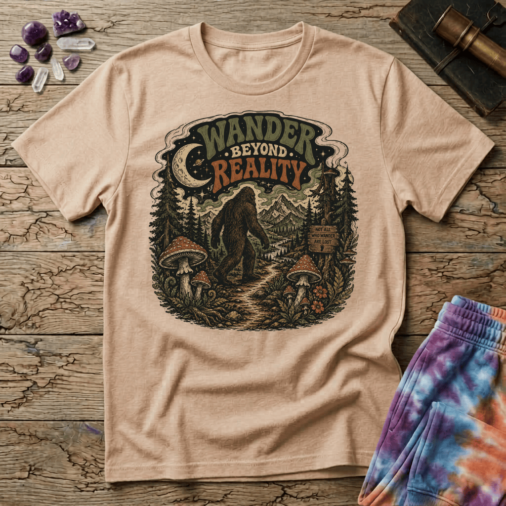 Printify T-Shirt Wander Beyond Reality Mushroom T-Shirt Mushroom Magic Mushroom T-Shirt