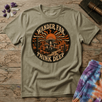 Printify T-Shirt Wander Far Think Deep Mushroom T-Shirt Mushroom Magic Mushroom T-Shirt