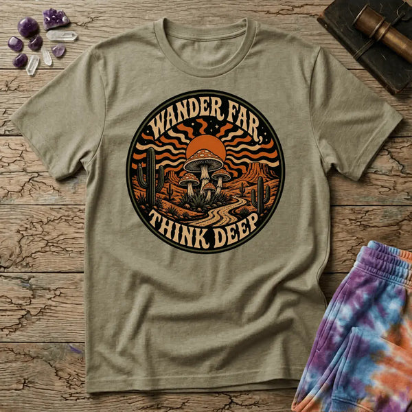 Wander Far Think Deep Mushroom T-Shirt