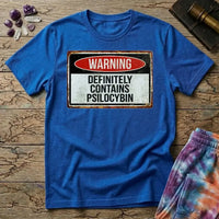 Printify T-Shirt Warning Definitely Contains Psilocybin T-Shirt Mushroom Magic Mushroom T-Shirt