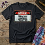Printify T-Shirt Warning Definitely Contains Psilocybin T-Shirt Mushroom Magic Mushroom T-Shirt