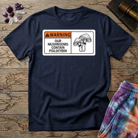 Printify T-Shirt Warning Our Mushrooms Contain Psilocybin T-Shirt Mushroom Magic Mushroom T-Shirt