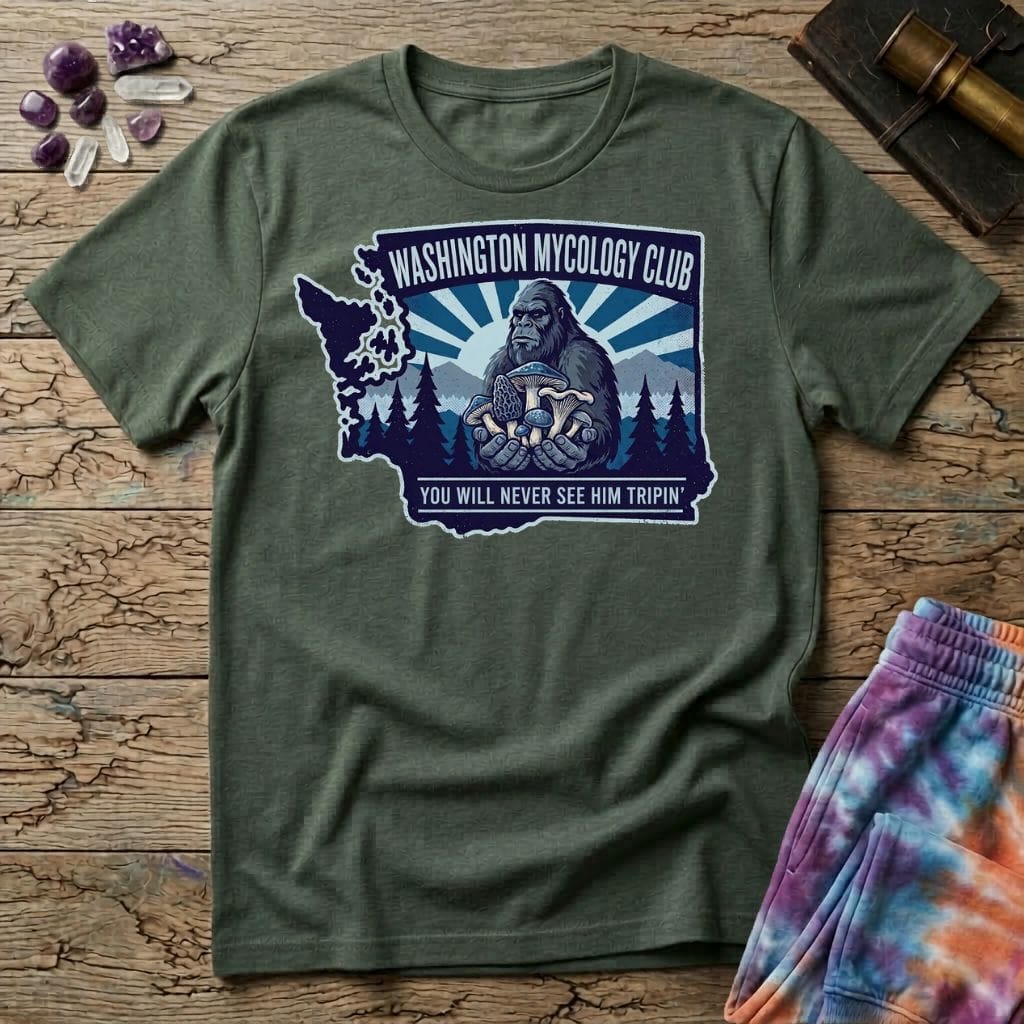 Printify T-Shirt Washington Mycology Club Mushroom T-Shirt Mushroom Magic Mushroom T-Shirt