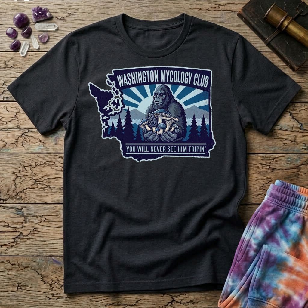 Printify T-Shirt Washington Mycology Club Mushroom T-Shirt Mushroom Magic Mushroom T-Shirt