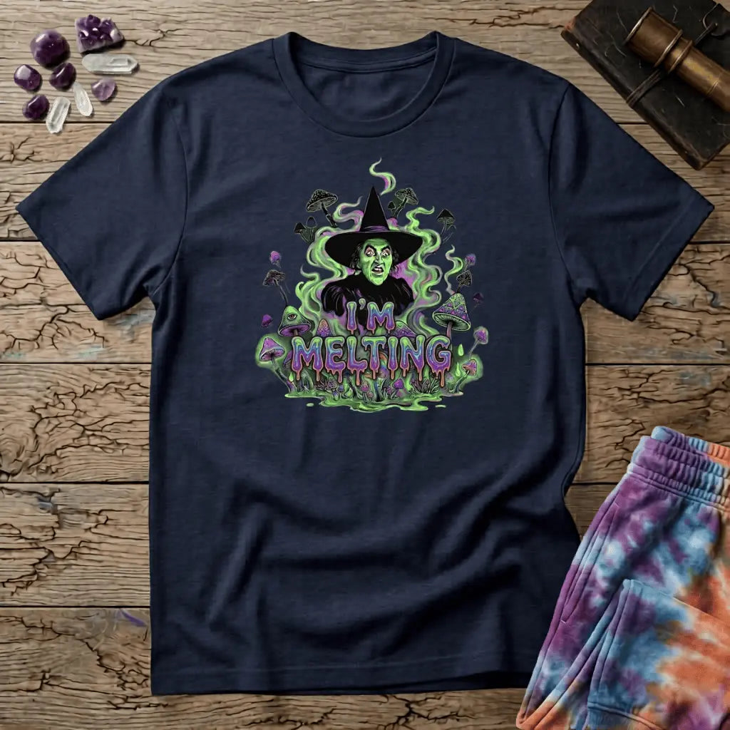 Printify T-Shirt Wicked Witch Melting Mushroom T-Shirt Mushroom Magic Mushroom T-Shirt