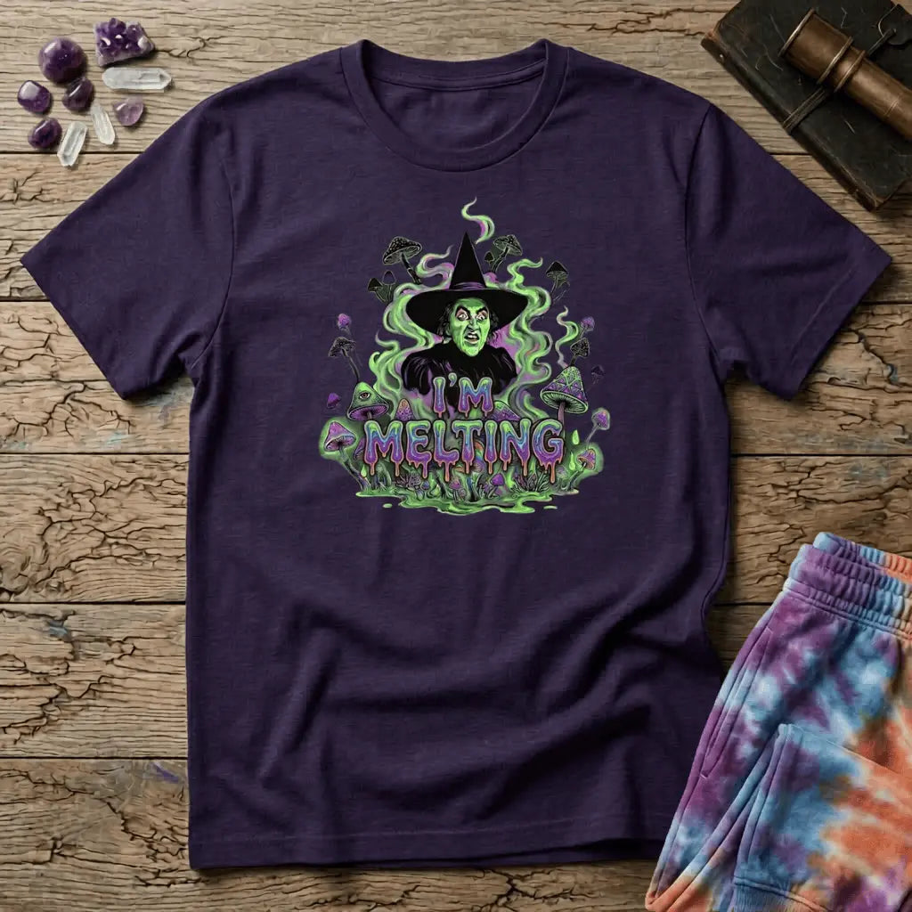 Printify T-Shirt Wicked Witch Melting Mushroom T-Shirt Mushroom Magic Mushroom T-Shirt