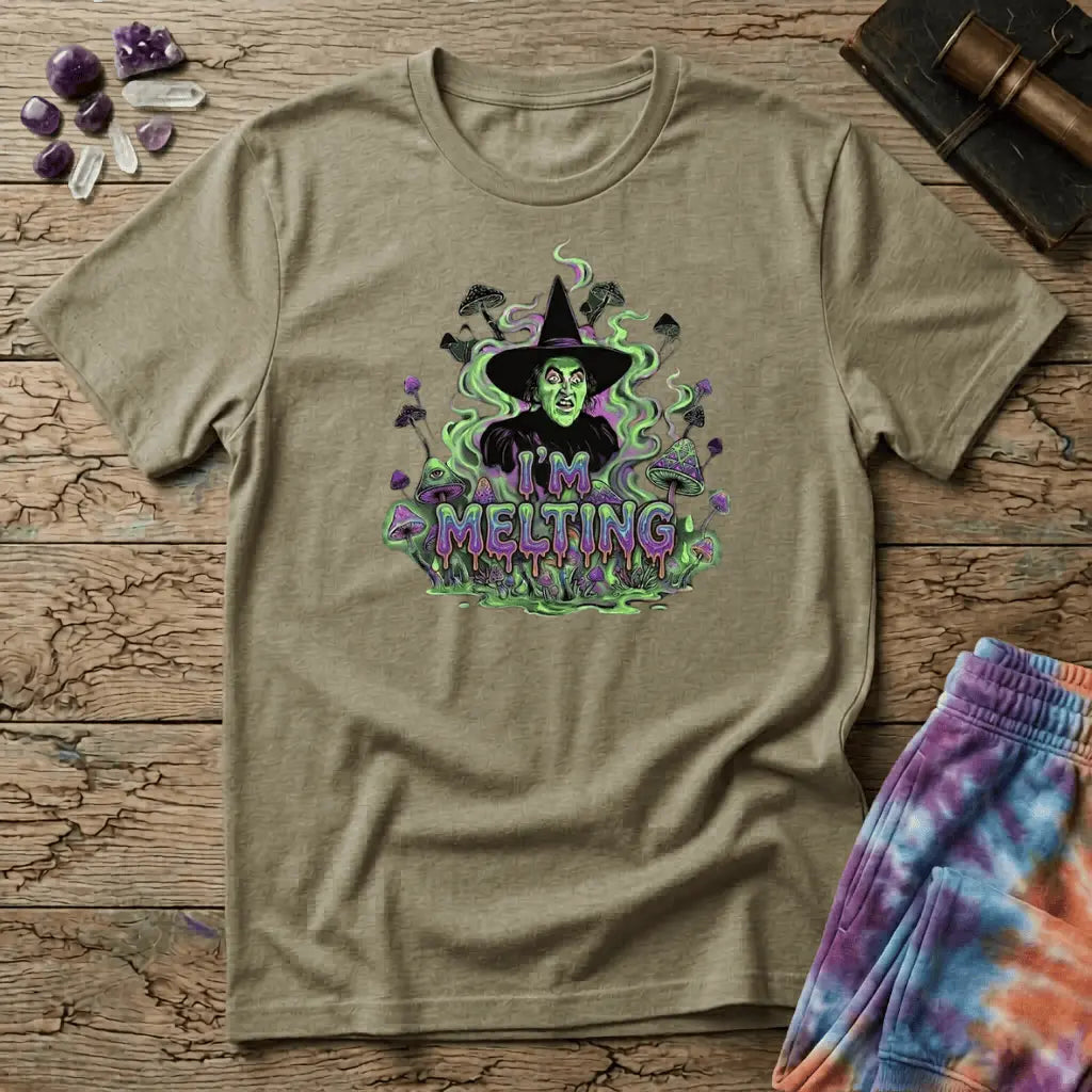 Printify T-Shirt Wicked Witch Melting Mushroom T-Shirt Mushroom Magic Mushroom T-Shirt