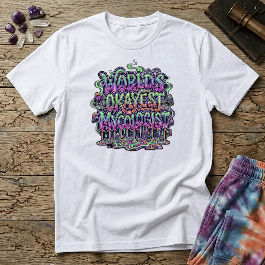 Printify T-Shirt World's Okayest Mycologist Mushroom T-Shirt Mushroom Magic Mushroom T-Shirt