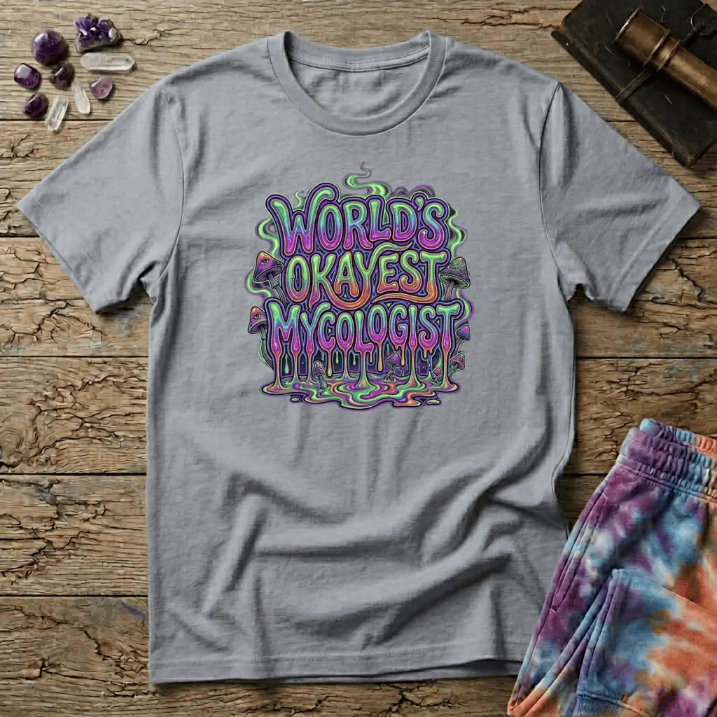Printify T-Shirt World's Okayest Mycologist Mushroom T-Shirt Mushroom Magic Mushroom T-Shirt