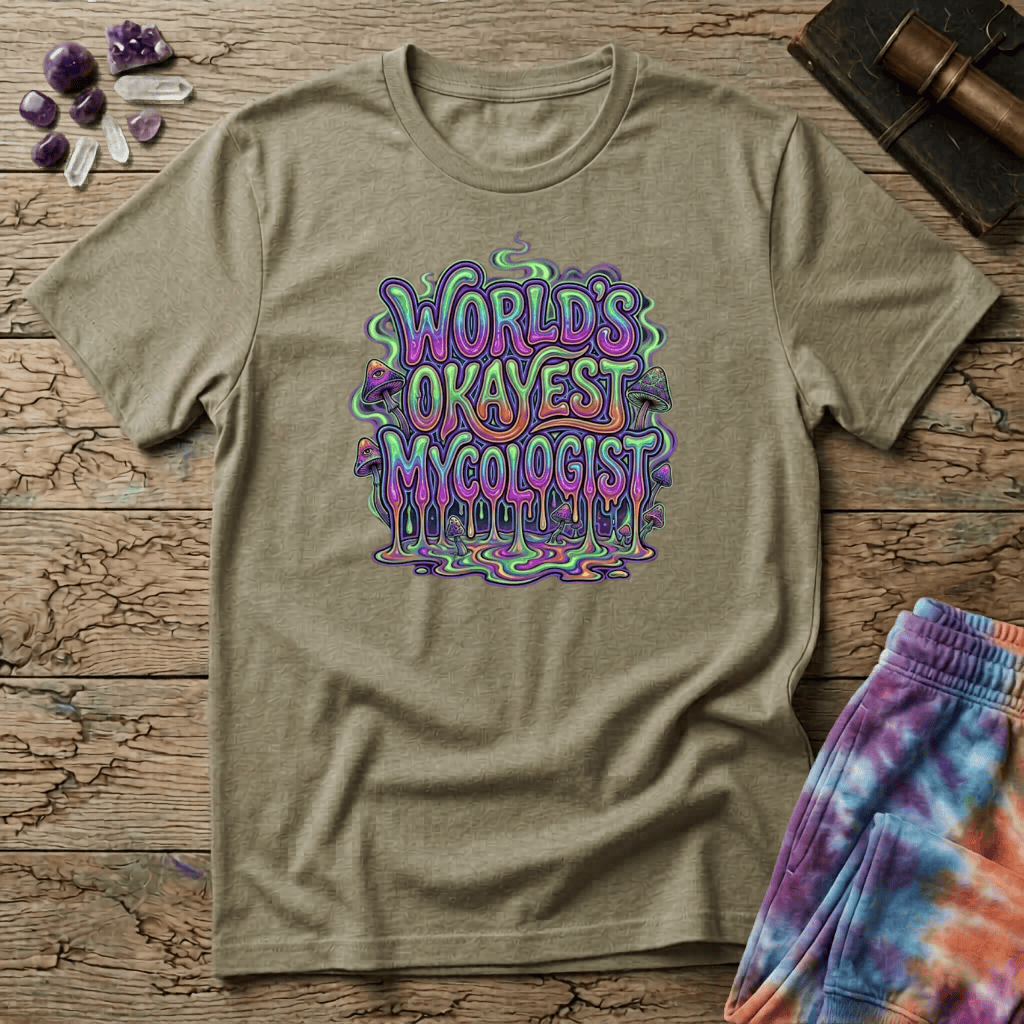 Printify T-Shirt World's Okayest Mycologist Mushroom T-Shirt Mushroom Magic Mushroom T-Shirt