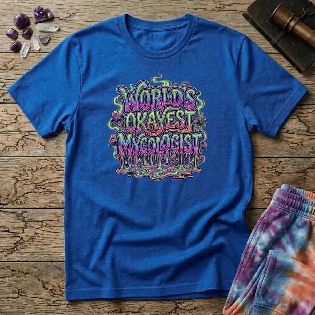 Printify T-Shirt World's Okayest Mycologist Mushroom T-Shirt Mushroom Magic Mushroom T-Shirt