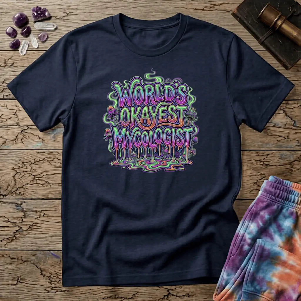 Printify T-Shirt World's Okayest Mycologist Mushroom T-Shirt Mushroom Magic Mushroom T-Shirt