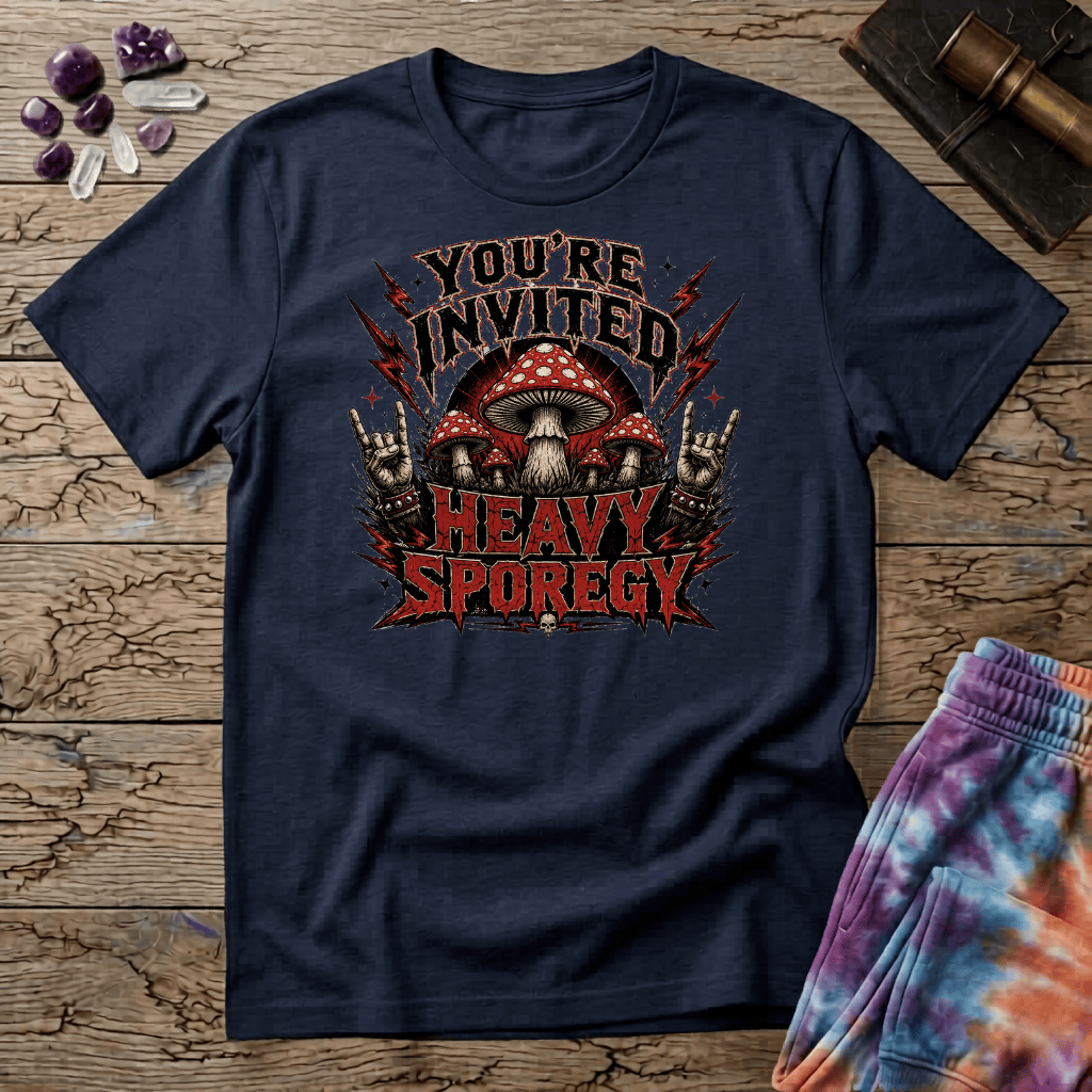 Printify T-Shirt Youre Invited Heavy Sporegy T-Shirt Mushroom Magic Mushroom T-Shirt